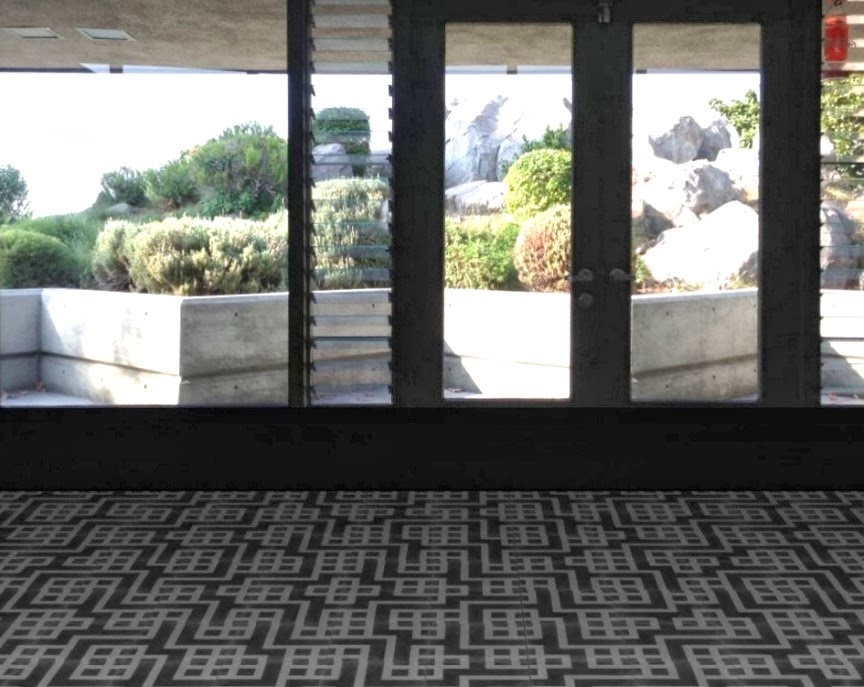 Circuit+Cement+Tile+Installation+in+Mid+Century+Home+Black+-+Grey